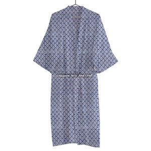 เสื้อคลุมอาบน้ำผ้าฝ้ายพิมพ์ลายดอกไม้ - Product Image 6