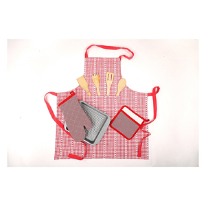 Red Cotton Kitchen Apron for Chef <b>Cooking</b> Restaurant Catering and Professional Workwear - Product Image 2