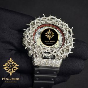 นาฬิกาข้อมือ Pahal Jewels รุ่น Sapphire Crystal Analog สำหรับผู้ชาย ตัวเรือนสี่เหลี่ยมสแตนเลสสตีลหรูหรา ขนาด 41 มม. ระบบควอตซ์ สายโมอิสซาไนต์ ออโต้ - Product Image 3