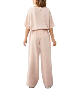 Conjunto de 2 Piezas para Adolescentes, Estilo Casual para Vacaciones, Cuello Redondo, Manga Corta, Transpirable, Color Sólido, para Actividades al Aire Libre - Product Image 4