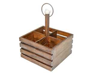 3 Piece Engraved Wooden Cutlery Holder Detachable Wooden Block Spoon Fork Knife Storage Caddy <b>Set</b> With Oval Serving <b>Tray</b> Base - Product Image 2