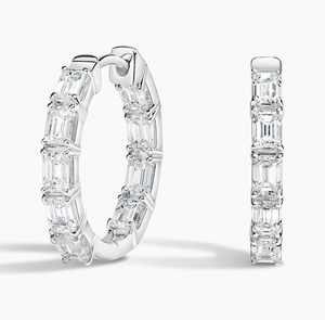 <b>Hoops</b> Earrings Diamond Earrings Gold and <b>Silver</b> Earrings Natural and Lab Grown Diamonds Earrings <b>Hoops</b> Fine Jewelry for Women - Product Image 2