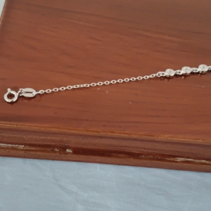 Pulseras de Plata de Ley 925 con Diamantes, Joyería Minimalista para Mujer, Cadena Delicada con Acabado Pulido, Regalo - Product Image 2