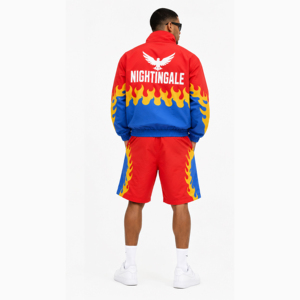 Manufacturer Wholesale Two Piece Breathable Quick Dry <b>Wind</b> <b>Breaker</b> Shorts Sets Waterproof Zipper Hoodie Custom Men's - Product Image 4