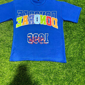 Camiseta de algodón personalizada con apliques bordados DTG y Camiseta extragrande desgastada con estampado reflectante para ropa de calle y verano - Product Image 2