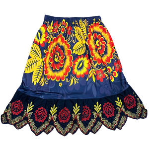 New Arrival Polynesian Printed Breathable <b>Women</b> Traditional Polyester Pleated Knee-Length Skirt High Quality - Product Image 1