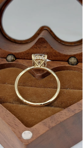 Anillo de compromiso solitario de diamante natural de 2 quilates para mujer, corte brillante tipo cojín, oro rosa, estilo clásico, joyería de lujo. - Product Image 6