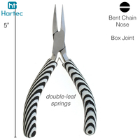 Pince à bijoux tendance à poignée rayée, à bec coudé, outil de précision pour la mise en forme et le pliage de fils, outils à main pour le bricolage et l'artisanat