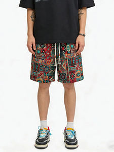 Vintage Ethnic Casual Shorts Men Streetwear Fashion Beach Shorts Gym Summer Athletic Print Cropped Pants - Product Image 2
