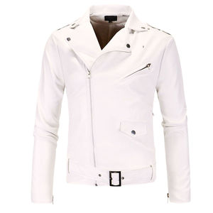 Vestes en cuir véritable pour hommes, style streetwear haut de gamme, vêtements d'extérieur en cuir véritable, style motard, manteau tendance - Product Image 2