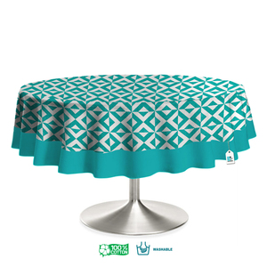 Nappe ronde en coton pur à imprimé floral moderne, tissu doux, imperméable et anti-taches, pour la décoration de la salle à manger, de la cuisine et de la maison - Product Image 6