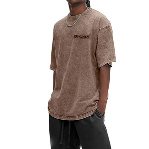 Camiseta de Lavado Ácido para Hombre, Diseño Desgastado Moderno, Tela Suave, Estilo Casual Urbano - Product Image 1