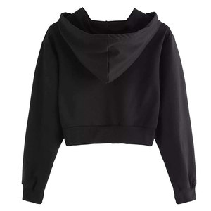 Sudadera con Capucha Corta Oversize para Mujer, con Forro Polar Cálido, Puños Acanalados y Capucha Ajustable para Otoño e Invierno - Product Image 1