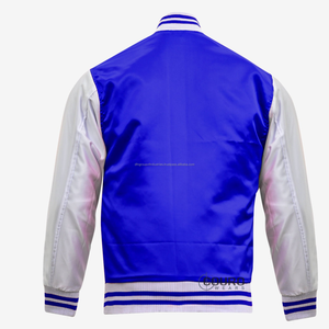 Veste universitaire personnalisée 100 % polyester satiné respirant, col montant, pour sports d'hiver, nom du club, baseball, style Letterman - Product Image 6