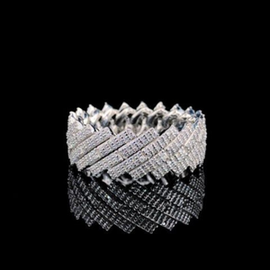 Anillo de banda de diamantes de moissanita de lujo, plata 925, anillo de eternidad entrecruzado, regalo de joyería fina para aniversario de bodas para mujeres - Product Image 6