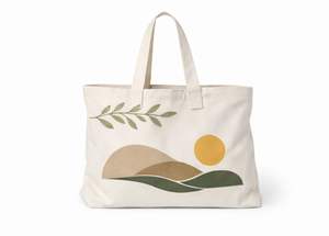 Custom Printed 100% Cotton <b>Canvas</b> <b>Tote</b> Bag with Silk Screen Logo Zipper Closure Shoulder Handle-Low MOQ for Women - Product Image 5
