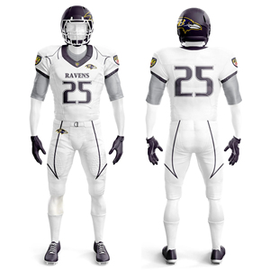 Ensemble d'uniformes de football américain personnalisés OEM, séchage rapide, respirant, anti-UV, anti-bactérien, sublimé, léger, 100% polyester - Product Image 5