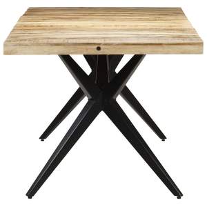 Table à manger en bois de manguier brut noir naturel avec structure en acier thermolaqué – Mobilier unique et élégant - Product Image 2