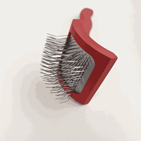 EVERSHARP Brosse démêlante ergonomique en fer rouge simple avec design écologique pour toilettage professionnel des chats et des chiens