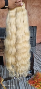 วิกต่อผมมนุษย์แบบเส้นผมสำหรับผมสไตล์ผมสีบลอนด์แบบไม่เรียบเหมือนเส้นผมชาวอินเดีย - Product Image 3