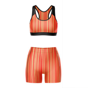 Ensemble 2 pièces sexy et respirant pour femme : soutien-gorge de yoga et short à taille élastique – Vêtements de sport et d'exercice personnalisés en gros - Product Image 1