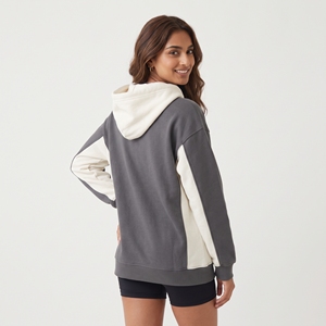 Sweat à capuche polaire personnalisable pour femme, color block, manches longues, avec poche kangourou – Collection 2026 - Product Image 3
