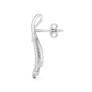 Luxury 925 <b>Silver</b> <b>Stud</b> <b>Earrings</b> With Round Brilliant Cut Diamond Channel Setting For Women Everyday Wear - Product Image 3