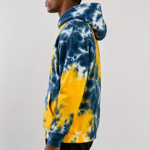 Chándal personalizado con efecto tie-dye para hombre, color blanco y azul, con cremallera, talla grande, de forro polar, para adultos y hombres. - Product Image 5