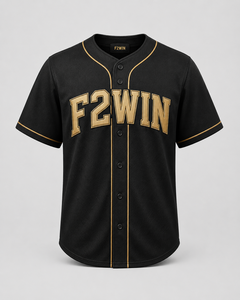 เสื้อเบสบอลผู้ชาย F2WIN สีดำ แขนสั้น ลายทาง ระบายเหงื่อได้ดี ทรงปกติ ติดกระดุมด้านหน้า ผลิตจากโพลีเอสเตอร์ 100% พร้อมลายตัวอักษร - Product Image 6
