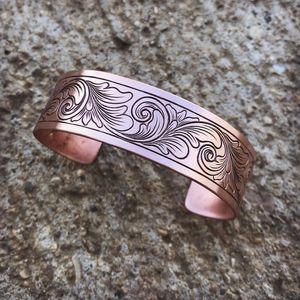 Copper Cuff <b>Bracelet</b> Minimalist Geometric Design Ecofriendly Unisex Customizable Jewelry - Product Image 4