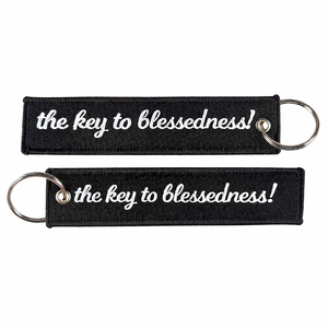 Llaveros Personalizados de Aviación con Etiquetas Tejidas, Llavero de Tela con Diseño de Logotipo Bordado para Promoción - Product Image 1