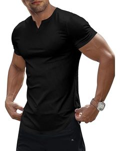 <b>Men's</b> Black Short Sleeve Rash Guard Quick Dry <b>Compression</b> T-<b>Shirt</b> Breathable Anti UV Sports Top - Product Image 1