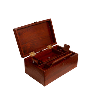 Custom Logo Luxury Wooden Jewelry <b>Box</b> With <b>Removable</b> Velvet Tray Antique Style Lockable Solid Wood Burl Jewelry Organizer Case - Product Image 6
