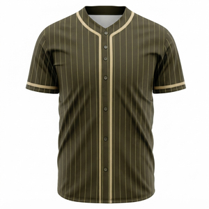 Camiseta de Béisbol para Hombre, a Rayas, con Botones, Manga Corta, Transpirable, de Poliéster, Uniforme, para Adultos, Todas las Temporadas, Personalizable para Equipos - Product Image 5