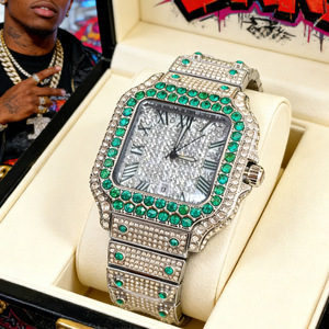Reloj Iced Out de Lujo con Diamantes, Reloj de Cuarzo para Hombre con Números Romanos - Product Image 2
