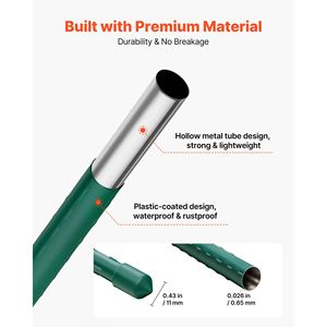 Pali per Pomodori in Metallo Rivestito in Plastica da 70,87 Pollici, Confezione da 50, Bastoncini da Giardino per Supporto Piante con Punta Appuntita, Utilizzati per la Coltivazione - Product Image 3