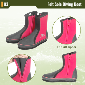 Botas de Buceo Impermeables de Neopreno de 5 mm Aropec, Suela de Fieltro Antideslizante, Alquiler para Escuelas, Fabricante OEM/ODM de Taiwán, Equipo de Buceo de Alta Gama - Product Image 4