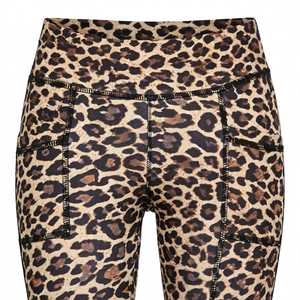 Leggings de Cintura Alta con Estampado de Leopardo para Mujer, Largos, con Bolsillos, Casuales, Elásticos, Cómodos, de Spandex/Nailon de Alta Calidad, 220g - Product Image 5