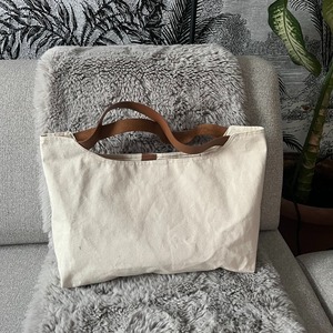 Leather <b>Canvas</b> <b>Tote</b> Bag Open Embroidery Waterproof Vintage Travel Shopping Shoulder Handbag Large Capacity Durable Customizable - Product Image 3