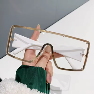 Men <b>Sunglasses</b> Large Trend Fashion Single Lens square Gradual Integration Sun Glasses - Product Image 2