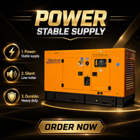 Groupes électrogènes diesel insonorisés 30/50/60/80/100/125 kVA monophasés/triphasés 50/60 Hz avec panneau de commande intelligent pour alimentation de secours