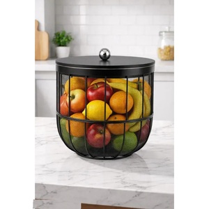 Luxury Gold Metal Fruit <b>Basket</b> With Lid Modern Wire Mesh Storage Bowl For Kitchen Countertop & Dining <b>Table</b> Rust-Resistant Decor - Product Image 3