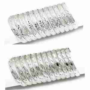 Juego de Brazaletes de Latón Plateado con Diseños Variados para Mujer, Venta al Por Mayor, Tamaños Personalizados, Paquete de 10 Docenas - Product Image 4