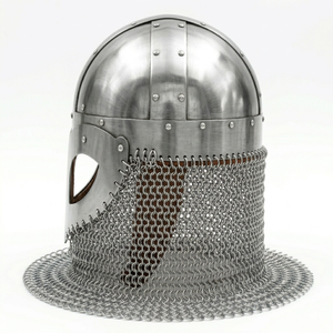 Casco Vikingo Medieval Hecho a Mano de Acero Suave con Avental de Malla, Armadura de Guerrero Nórdico Usable para Cosplay de Halloween - Product Image 3