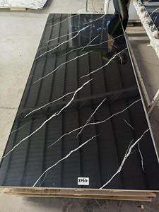 Moderna Losa Grande de PVC con Recubrimiento UV, Imitación Mármol Travertino, Resistente al Fuego, Antiestática, Ecológica, Impermeable, para Sala de Estar y Entretenimiento - Product Image 1