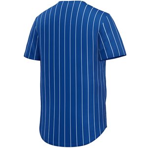 เสื้อเบสบอลผู้ชายลายทางสีน้ำเงิน สวมใส่สบาย ทรงหลวม เหมาะสำหรับเล่นกีฬาและสวมใส่ลำลอง เสื้อเบสบอลน้ำหนักเบาสำหรับนักกีฬา - Product Image 5