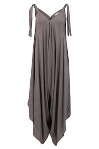 จั๊มสูทผ้าฝ้ายลายมัดย้อมสำหรับผู้หญิง สายเดี่ยว คอวี ทรงหลวม ขากว้าง สไตล์ลำลอง ชุดฤดูร้อน - Product Image 4