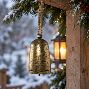 AK Laiton Décoratif Métal Cloches De Noël Rustique Fini Unique Moderne Cloche Sur Corde Pour Décor De Noël/Décor À La Maison - Product Image 4