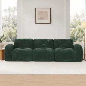 Divano Componibile Ergonomico 110 Senza Struttura in Velluto Morbido, Design Ergonomico, Spugna ad Alta Densità 32D, Antiscivolo, per Soggiorno - Product Image 2