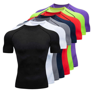 Men’s Compression Sports T Shirt Quick Dry Gym Workout Running Rash Guard 4 Way Stretch Fitness Athletic Training <b>Top</b> - Product Image 1